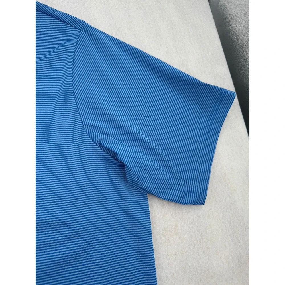 Adidas Chick-fil-A Leadership Climalite Golf Polo Shirt Mens XL Blue Striped